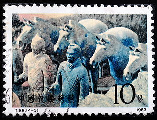 Image showing CHINA - CIRCA 1983: A stamp printed in China shows the Terracott