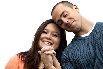 Image showing Engaged Couple Holding Hands