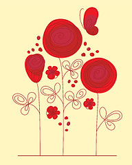 Image showing Decorative background with abstract roses