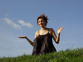 Image showing Woman in grass