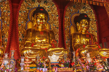 Image showing Baolin Temple Seated statues of Buddha. It is located 25 km sout