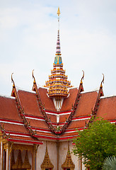 Image showing Facade of Buddhist temple. Thailand, wat Chalong.
