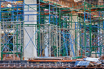 Image showing Under construction reinforced concrete buildings