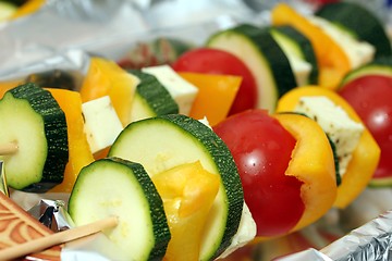 Image showing vegetarian barbecue skewers