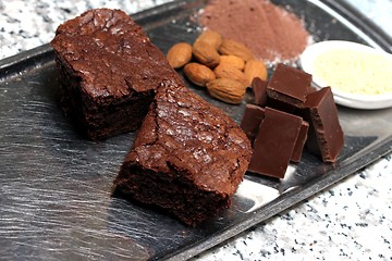 Image showing some brownies with their ingredients