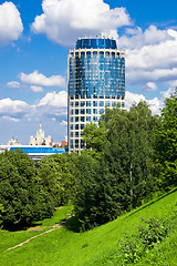 Image showing Nature and Skyscraper