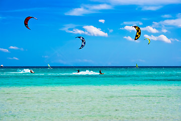 Image showing kitesurfing in Italy