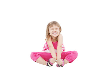 Image showing Nice portrait of beautiful girl on white background 