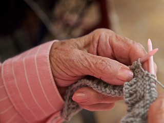 Image showing Senior, knitting