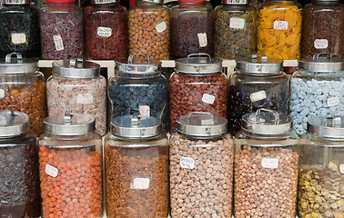 Image showing nuts and beans for sale