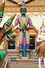 Image showing statues outside temple