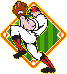 Image showing Baseball Pitcher Player Pitching Diamond