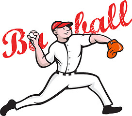 Image showing Baseball Pitcher Player Cartoon