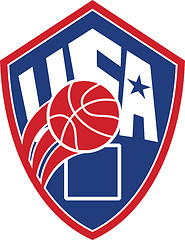 Image showing United States USA American Basketball Ball Shield