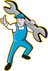 Image showing Mechanic With Spanner Thumbs Up