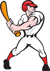 Image showing Baseball Player Batting Cartoon