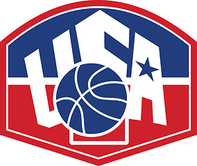 Image showing United States USA American Basketball Ball Shield