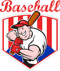 Image showing Baseball Player Batting Diamond Cartoon