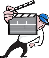 Image showing Director With Movie Clapboard Cartoon