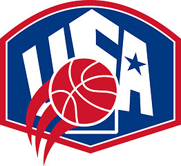 Image showing United States USA American Basketball Ball Shield