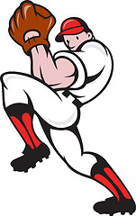 Image showing Baseball Pitcher Player Pitching 