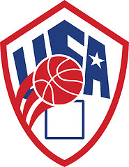 Image showing United States USA American Basketball Ball Shield