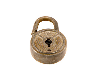Image showing Retro dirty rusty lock isolated on white 