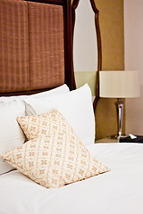 Image showing Pillows in Hotel bedroom