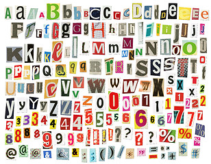 Image showing Newspaper alphabet