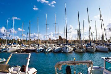 Image showing White yachts