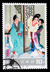 Image showing CHINA - CIRCA 1983: A Stamp printed in China shows a famous love story Romance of The West Chamber,  circa 1983