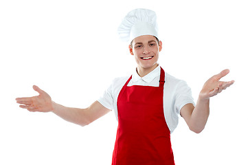 Image showing Handsome carefree male chef