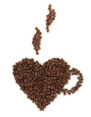 Image showing Coffee beans isolated on white background