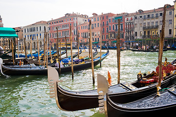 Image showing Venetian gondolas