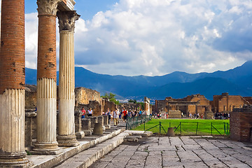 Image showing Ancient columns in Pompeii