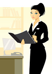 Image showing Young secretary in office