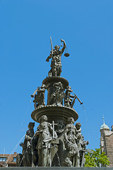 Image showing Fountain of the Virtues in Nuremberg