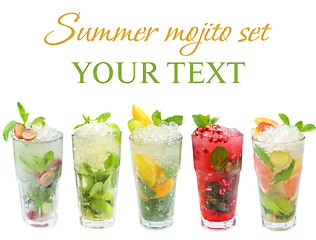 Image showing Mojito cocktail - summer drink set isolated on white 