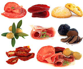 Image showing Italian cuisine - gourmet food, antipasti