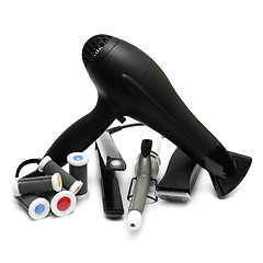 Image showing Barber equipment isolated - beauty salon tools