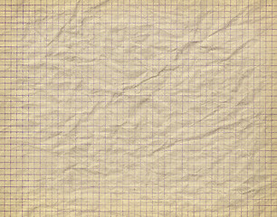 Image showing Old crumpled checkered paper