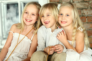 Image showing Happy children - kids friends