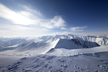 Image showing Snowy mountains