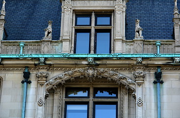 Image showing Detail of elaborate mansion roof top