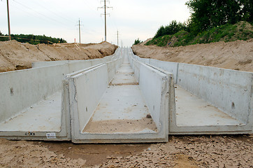 Image showing Concrete moats. electrical and communications lay 