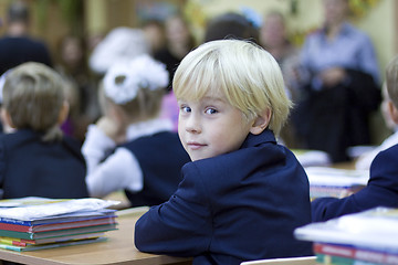 Image showing Back in school - boy in the classroom