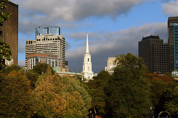 Image showing Park Street Steeple At Sunset