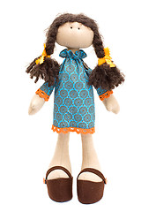 Image showing Handmade doll isolated on white