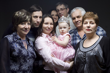 Image showing Happy family -  three generations