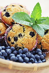 Image showing mascarpone and blueberry muffins